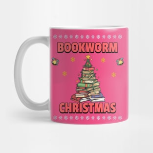 Bookworm Christmas Tree books Mug